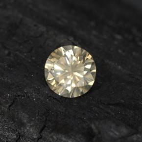 Diamant Champagne léger naturelle Coupe roude, 0.20 ct, VS-SI