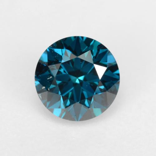 Diamant Bleu Londres naturelle Coupe roude, 0.35 ct, VS-SI