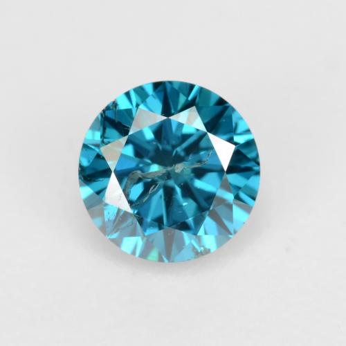 Diamant turquoise naturelle coupe roude, 0,30 ct, SI