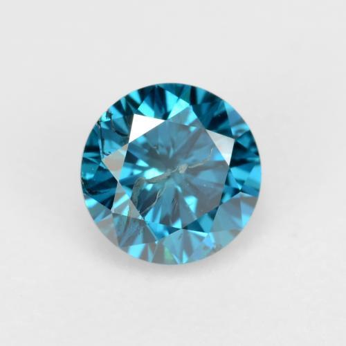 Diamant turquoise naturelle coupe roude, 0,30 ct, SI
