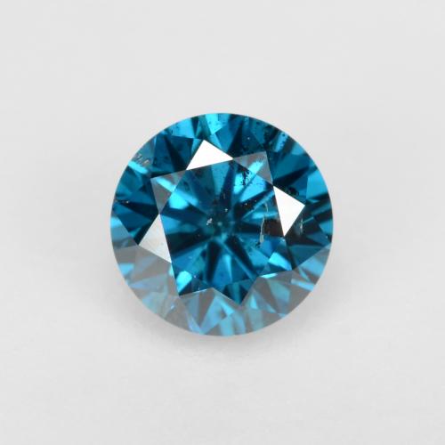 Diamant bleue naturelle coupe roude, 0,26 ct, SI