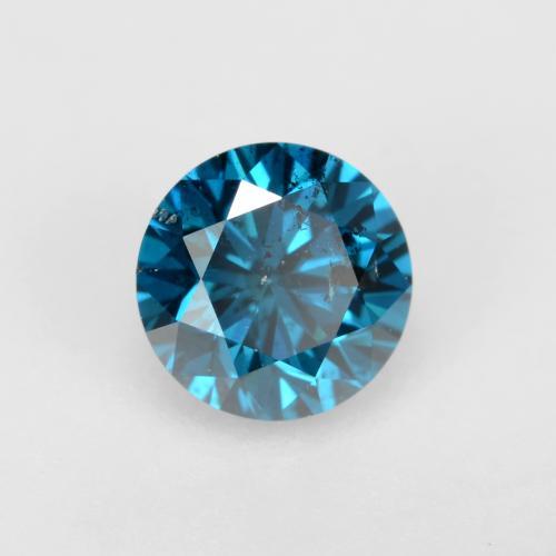 Diamant bleue naturelle coupe roude, 0,26 ct, SI