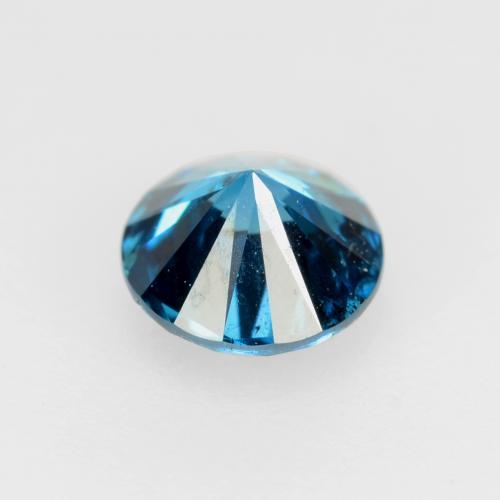 Diamant bleue naturelle coupe roude, 0,26 ct, SI