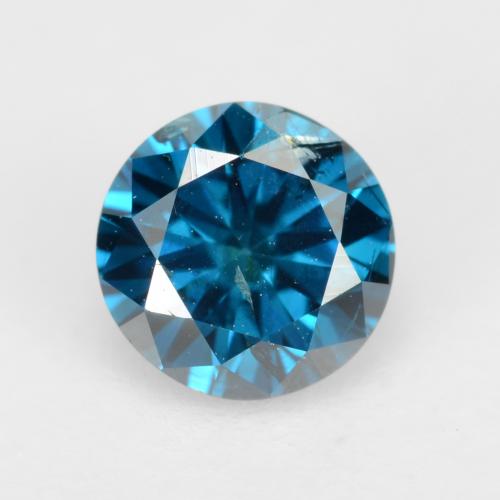 Diamant bleue naturelle coupe roude, 0,32 ct, SI