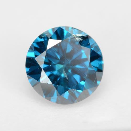Diamant bleue naturelle coupe roude, 0,32 ct, SI