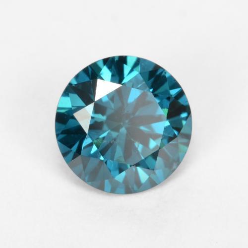Diamant Bleu-vert intense naturelle Coupe roude, 0.30 ct, VS-SI