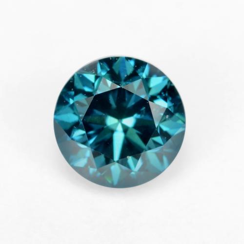 Diamant Bleu électrique naturelle Coupe roude, 0.37 ct, VS
