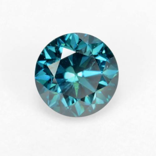 Diamant Bleu électrique naturelle Coupe roude, 0.37 ct, VS