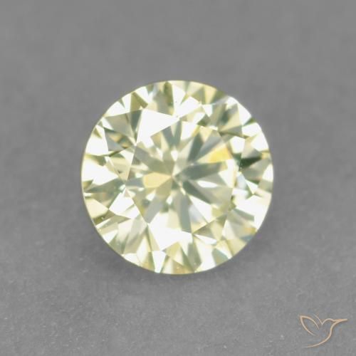 Diamant Jaune verdâtre clair naturelle Tour, 0.19 ct, VS