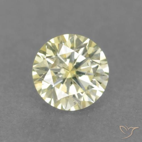 Diamant jaune naturelle coupe roude, 0,18 ct, VS