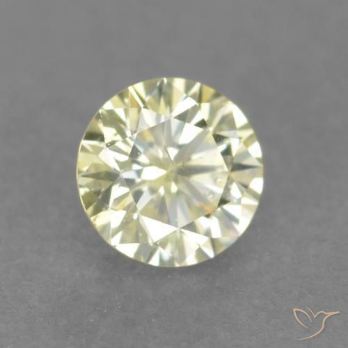 Diamant jaune naturelle coupe roude, 0,18 ct, VS