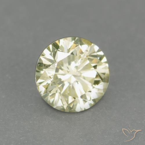 Diamant jaune naturelle coupe roude, 0,15 ct, VS