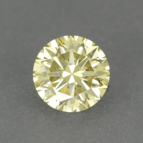 Diamant Jaune citron naturelle Coupe roude, 0.15 ct, VVS-VS