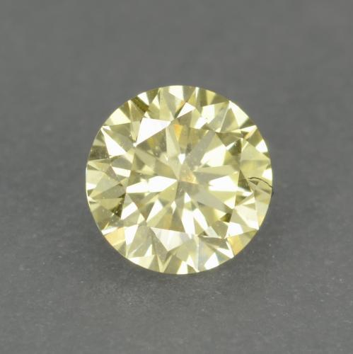 Diamant Jaune citron naturelle Coupe roude, 0.15 ct, VVS-VS