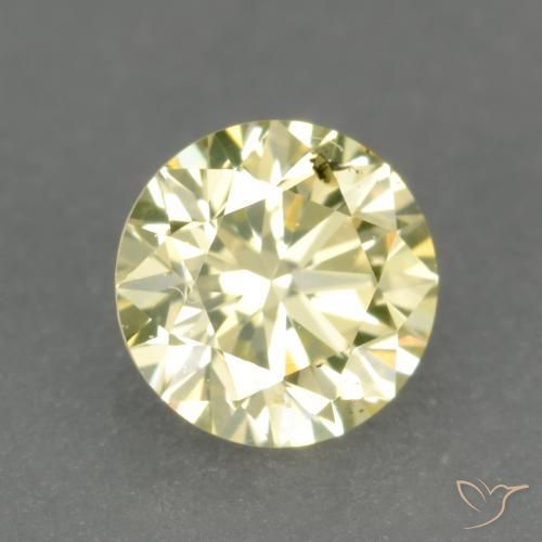 Diamant Jaune citron naturelle Tour, 0.22 ct, VS