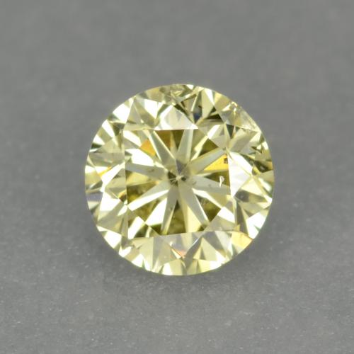 Diamant Jaune citron naturelle Coupe roude, 0.18 ct, VS-SI