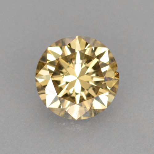 Diamant doré naturelle coupe roude, 0,22 ct, VS-SI