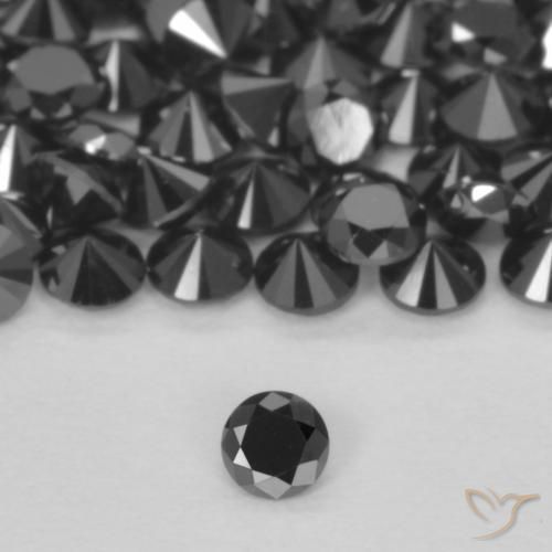 0.04ct Naturel Noire Diamant, Tour, Opaque