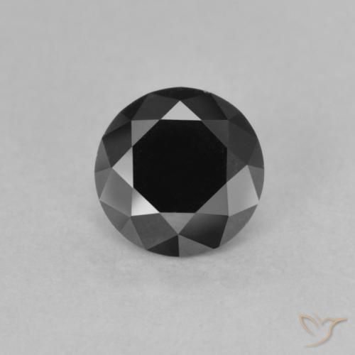 0.85ct Naturel Noire Diamant, Tour, Opaque