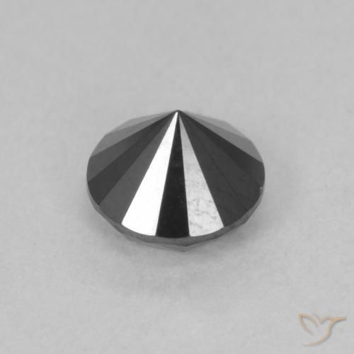 Diamant noir naturelle coupe roude, 0,95 ct, opaque