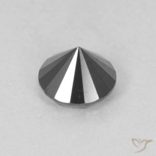 Diamant Noire naturelle Coupe roude, 0.61 ct, Opaque