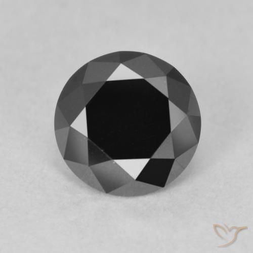 0.91ct Naturel Noire Diamant, Tour, Opaque