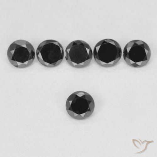0.05ct Naturel Noire Diamant, Tour, Opaque