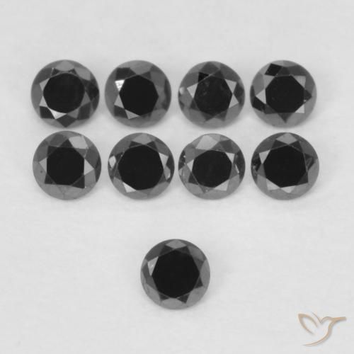 0.03ct Naturel Noire Diamant, Tour, Opaque