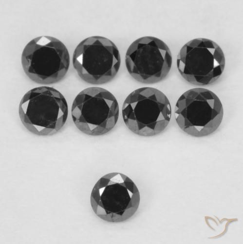 0.02ct Naturel Noire Diamant, Tour, Opaque