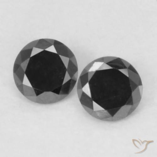 0.09ctw Naturel Noire Diamant, Tour, Opaque