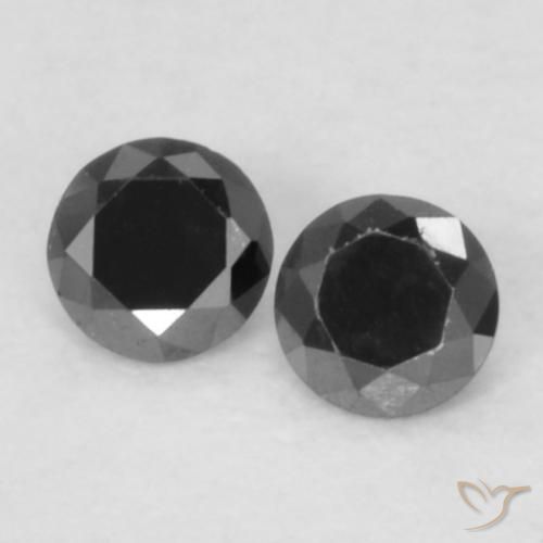 0.09ctw Naturel Noire Diamant, Tour, Opaque