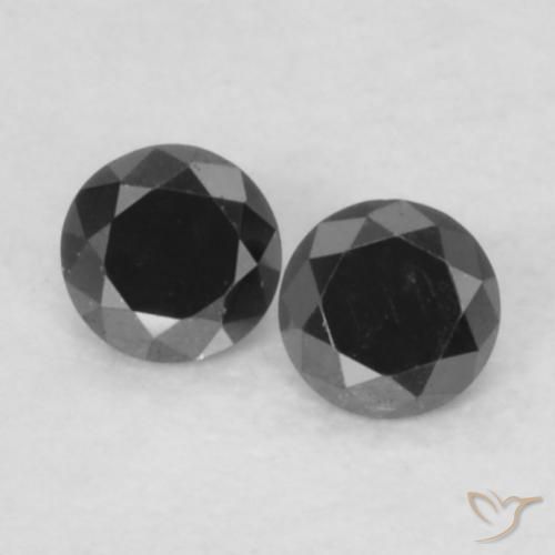 0.09ctw Naturel Noire Diamant, Tour, Opaque