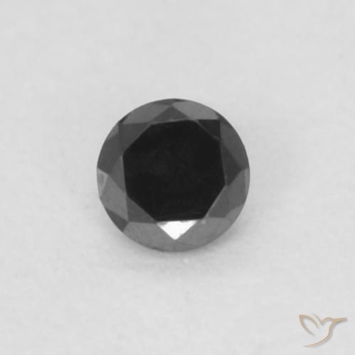 0.04ct Naturel Noire Diamant, Tour, Opaque
