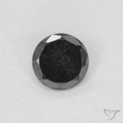 0.04ct Naturel Noire Diamant, Tour, Opaque