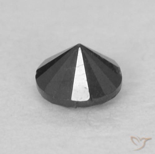 Diamant noir naturelle coupe roude, 0,10 ct, opaque