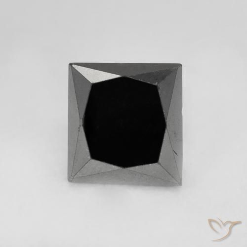 0.99ct Naturel Noire Diamant, Carré, Opaque