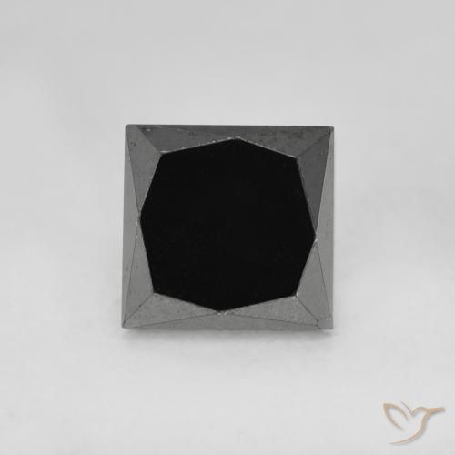 Diamant Noire naturelle Carré, 0.98 ct, Opaque