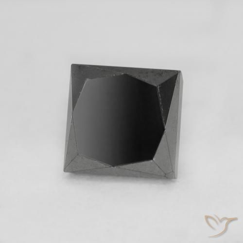 Diamant Noire naturelle Carré, 0.98 ct, Opaque