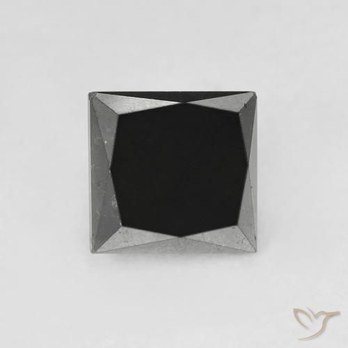 1.06ct Naturel Noire Diamant, Carré, Opaque