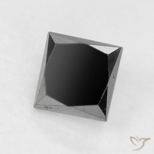 Diamant Noire naturelle Carré, 0.29 ct, Opaque