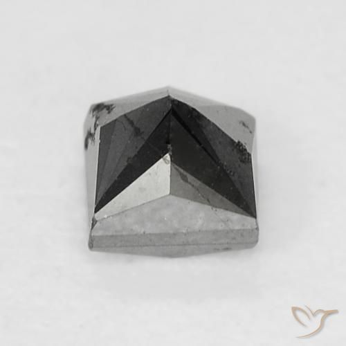 Diamant Noire naturelle Carré, 0.29 ct, Opaque