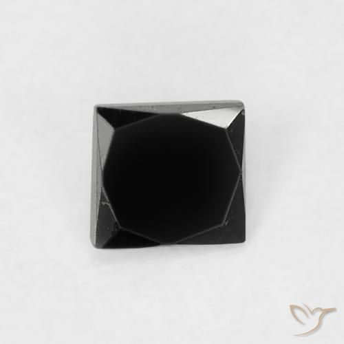 Diamant Noire naturelle Carré, 0.12 ct, Opaque