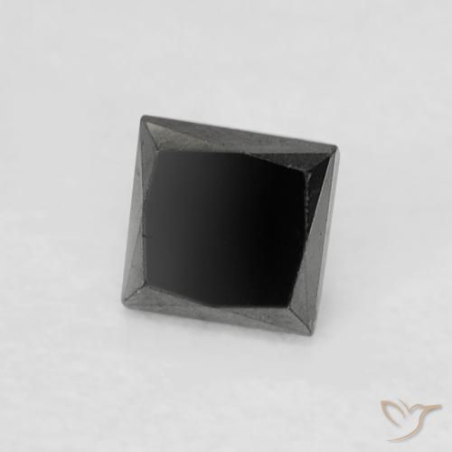 Diamant Noire naturelle Carré, 0.18 ct, Opaque