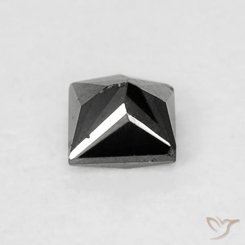 Diamant Noire naturelle Carré, 0.18 ct, Opaque
