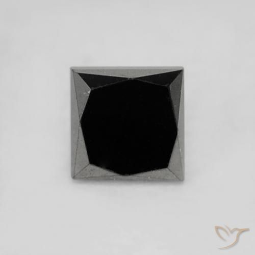 Diamant Noire naturelle Carré, 0.20 ct, Opaque