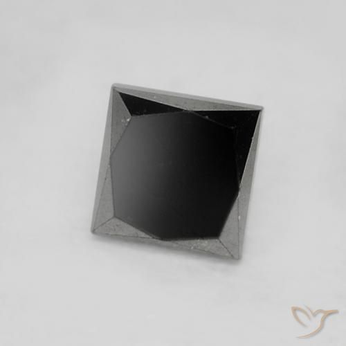 Diamant Noire naturelle Carré, 0.20 ct, Opaque
