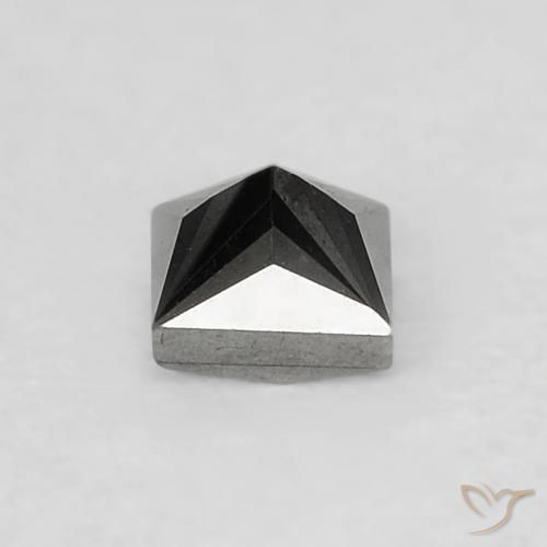 Diamant Noire naturelle Carré, 0.20 ct, Opaque