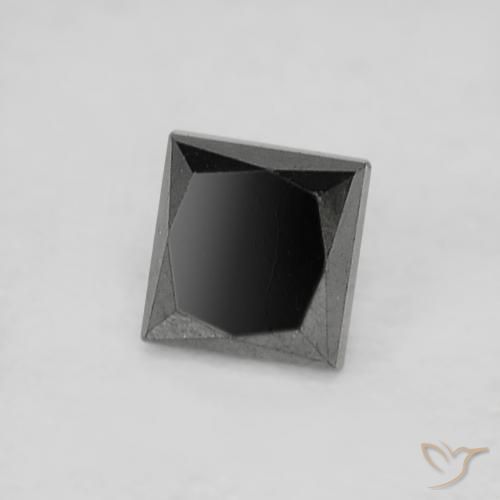 Diamant noir naturelle carré, 0,19 ct, opaque