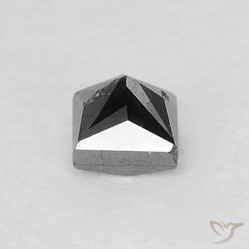 Diamant noir naturelle carré, 0,19 ct, opaque