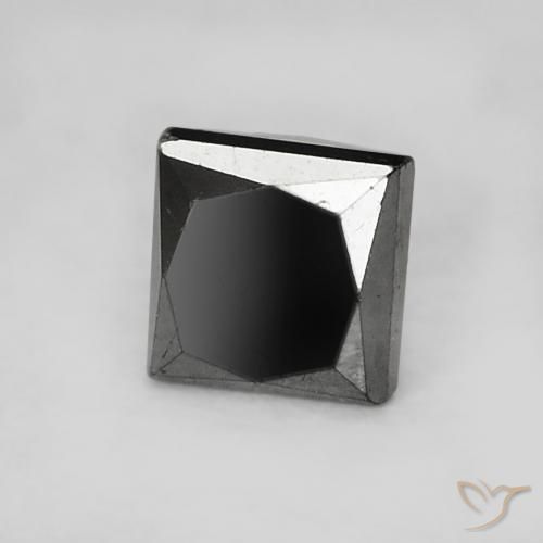 Diamant Noire naturelle Carré, 0.32 ct, Opaque